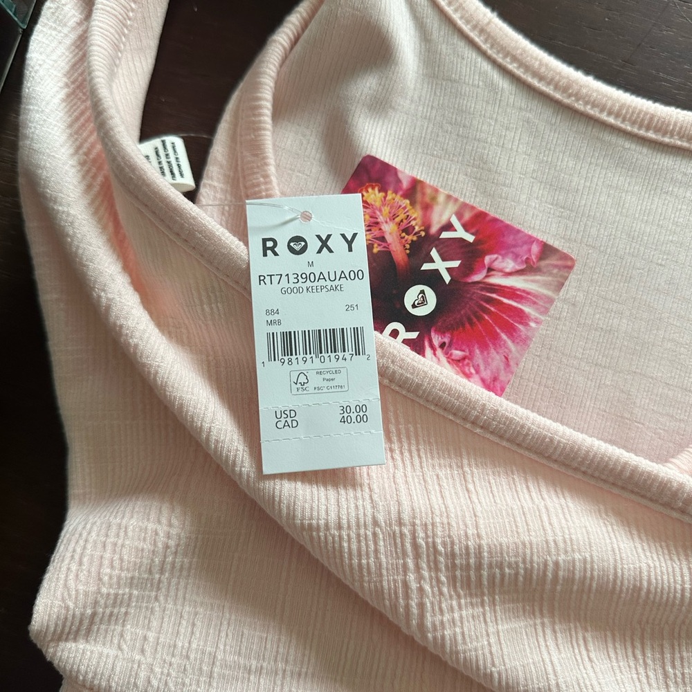 NWT Ribbed Pink Roxy Tank - Picture 4 of 7